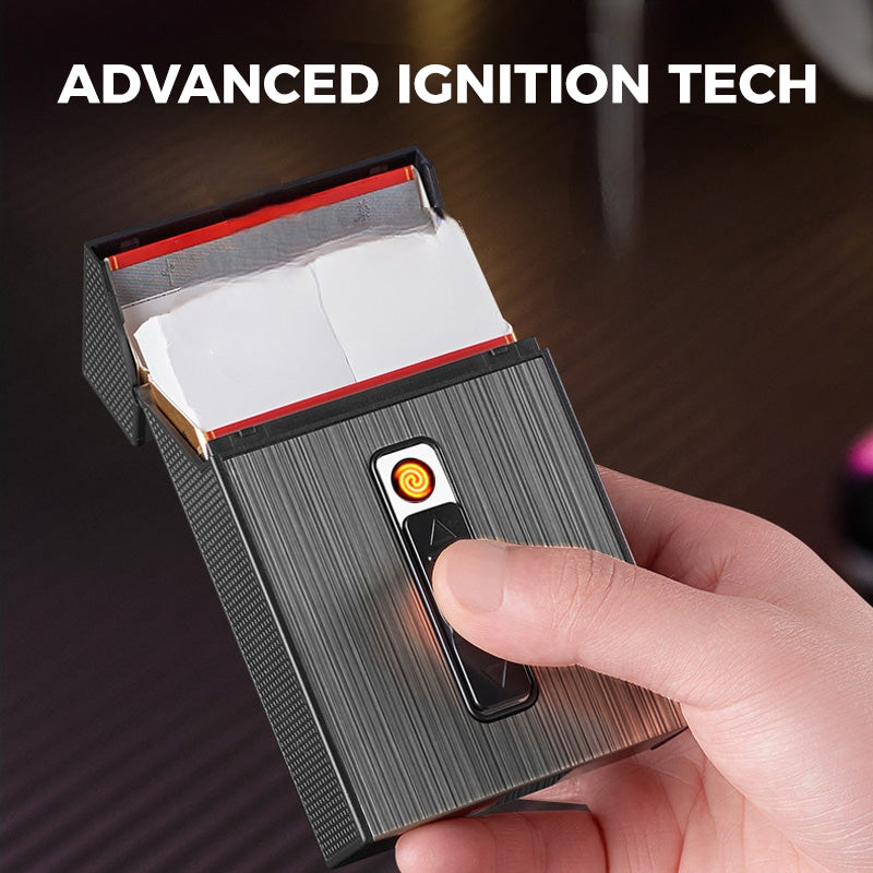 50% RABATT | IgnisCase™ | Das elegante Zigarettenetui mit integriertem, windfestem USB-Feuerzeug