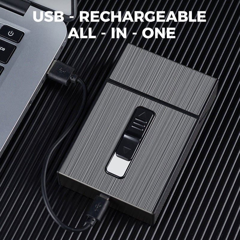 50% RABATT | IgnisCase™ | Das elegante Zigarettenetui mit integriertem, windfestem USB-Feuerzeug