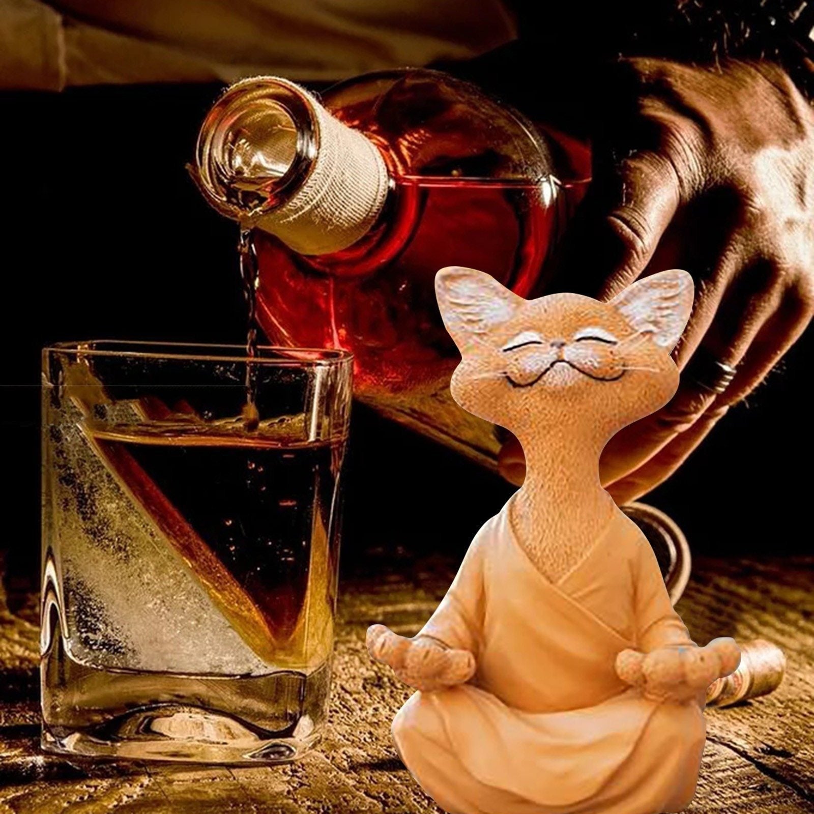 Buddha Katze Figur | Symbol der Ruhe und Weisheit für Ihr Zuhause