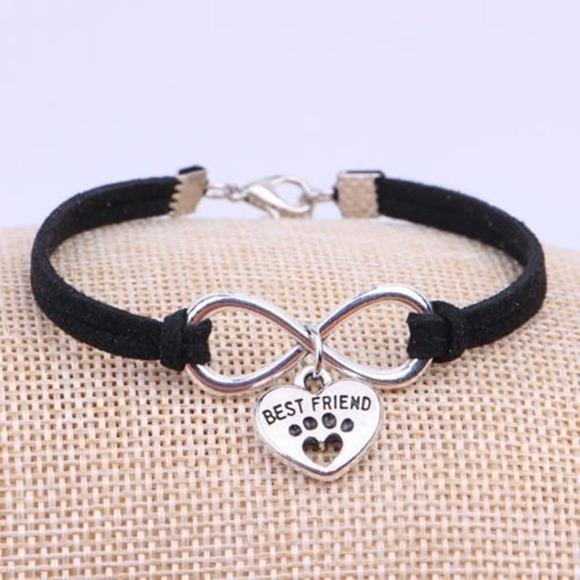 Bedeutungsvolles Armband für Freunde | Infinity-Design mit Pfotenabdruck – Glücksbringer
