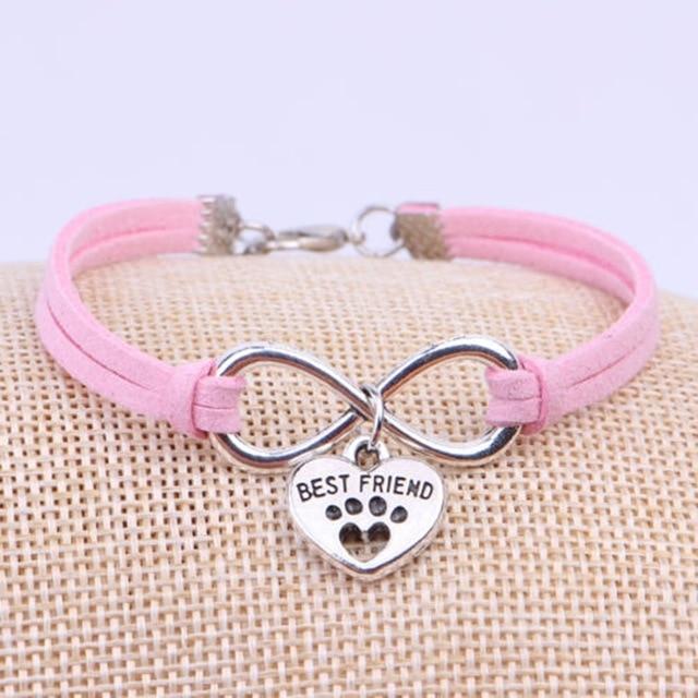 Bedeutungsvolles Armband für Freunde | Infinity-Design mit Pfotenabdruck – Glücksbringer
