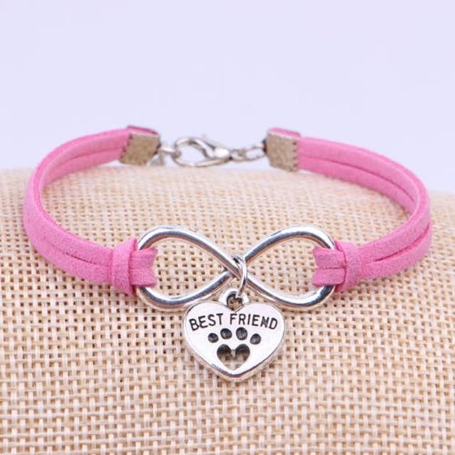 Bedeutungsvolles Armband für Freunde | Infinity-Design mit Pfotenabdruck – Glücksbringer
