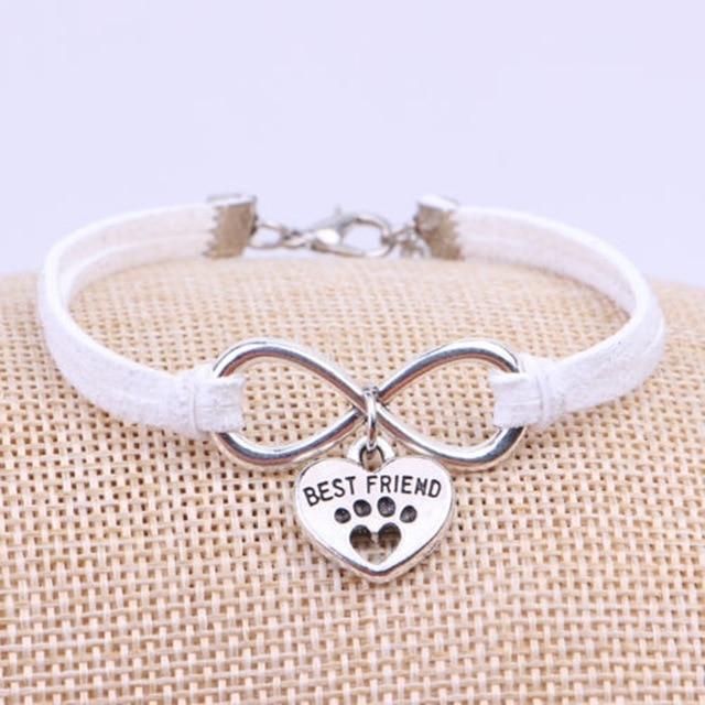 Bedeutungsvolles Armband für Freunde | Infinity-Design mit Pfotenabdruck – Glücksbringer