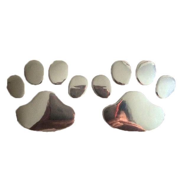 2er Set 3D Pfotenabdruck Autoaufkleber | Haustier-Fußabdruck Design für Ihr Fahrzeug