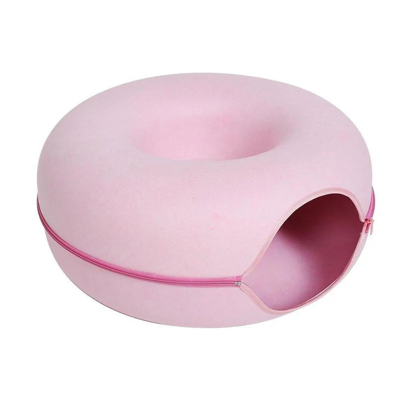 2-in-1 Donut Katzenbett & Kuschelhöhle – Flexibler Schlafplatz für maximale Geborgenheit