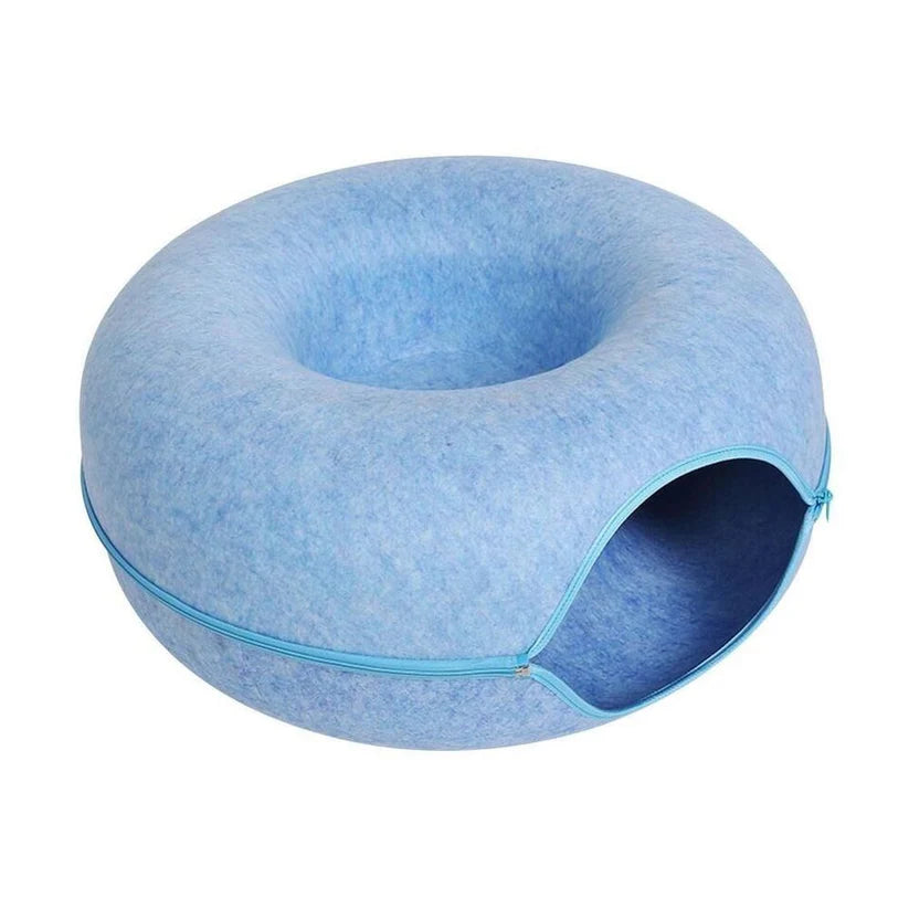2-in-1 Donut Katzenbett & Kuschelhöhle – Flexibler Schlafplatz für maximale Geborgenheit