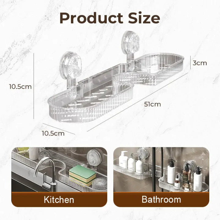 SinkSpace™ | Wasserhahn-Regal mit hoher Tragkraft — Hält schwere Pflegeprodukte zuverlässig