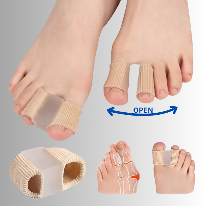 1+2 GRATIS | AlignToe™ | Komfortabler Zehenspreizer aus Stoff & Softgummi zur Korrektur & Entlastung