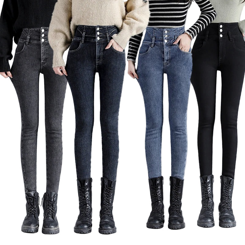 ArcticWarm™ | Gefütterte Damen Winterjeans | Hohe Taille & Slim Fit | Warm & Winddicht | Mit Weichem Fleece-Innenfutter